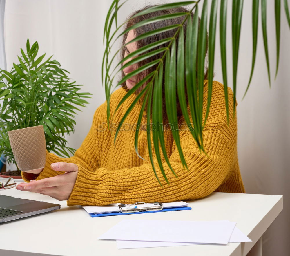 Similar – Image, Stock Photo Desperate student in front of an open book