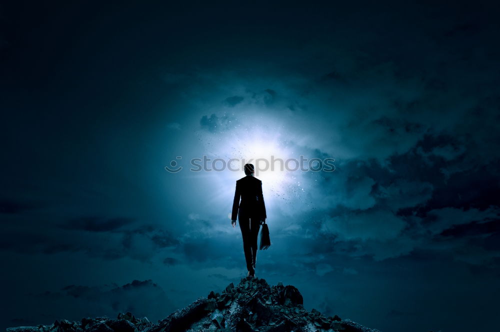 Similar – Image, Stock Photo deep Dark Night Silhouette