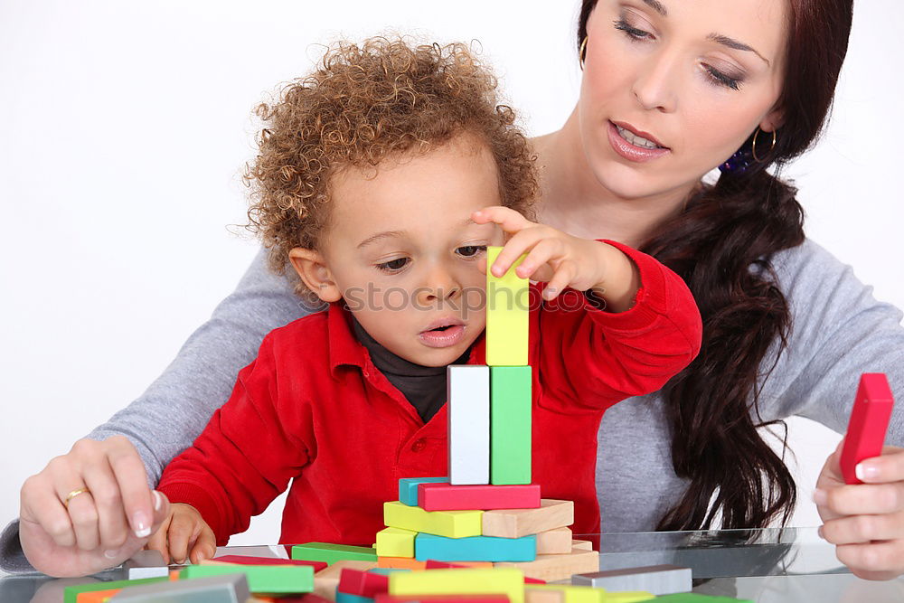 Similar – Image, Stock Photo Little child and father are drawing on a paper.