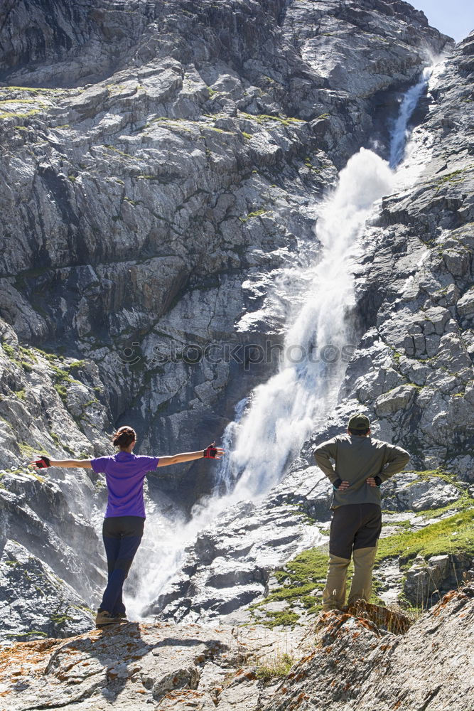 Similar – Women at lake in mountains