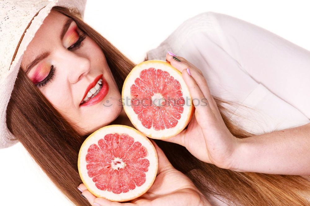 Similar – Image, Stock Photo Women eating watermelon at swimming pool