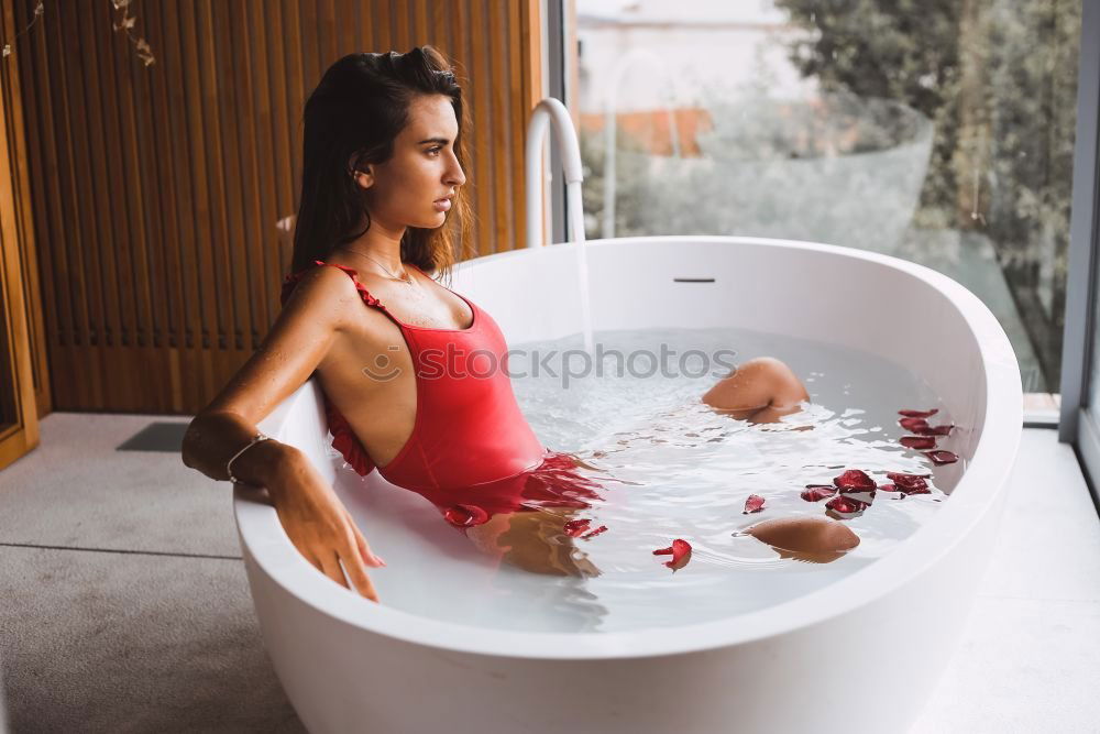 Similar – Image, Stock Photo Woman in a modern bath tub