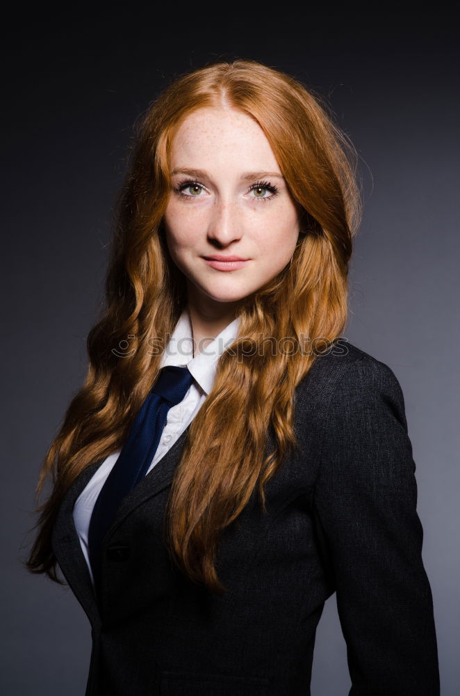 Similar – Image, Stock Photo Portrait of Smiling Confident Red Haired Woman