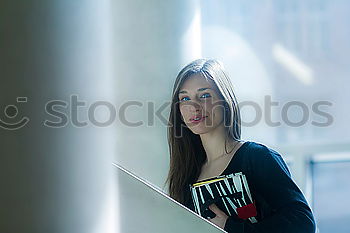 Similar – Image, Stock Photo Young influencer woman using her smartphone