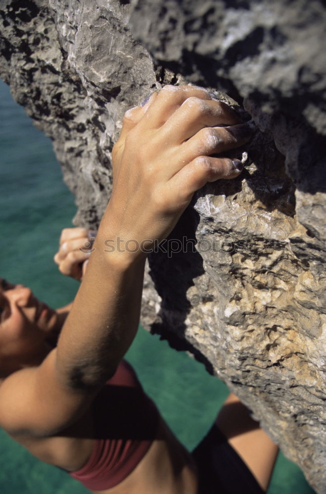 Similar – Image, Stock Photo Young woman over a cliff in a celtic ruins in Galicia