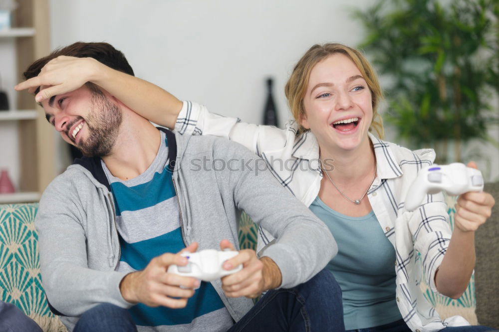 Similar – Image, Stock Photo Group of multi-ethnic young people having fun together outdoors in urban background