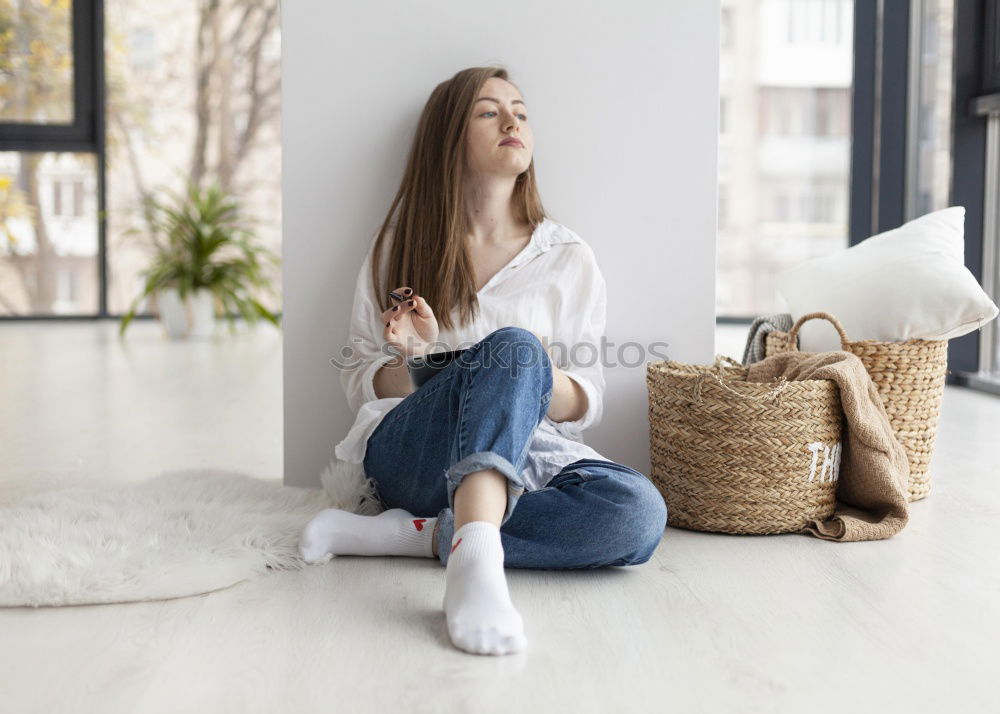 Similar – cute little child girl relaxing at home