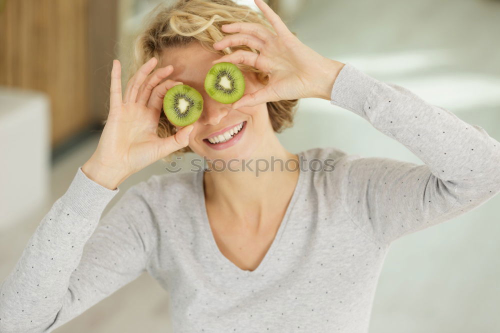 Similar – Image, Stock Photo not so young caucasian smiling woman with rest of watermelon