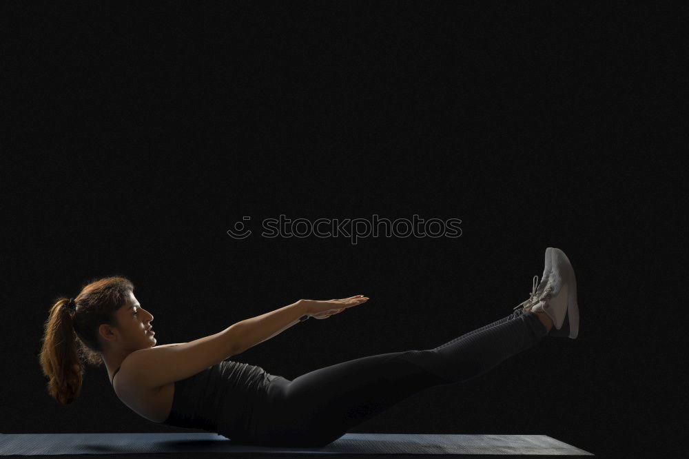 Similar – Image, Stock Photo Fit young woman doing press-ups