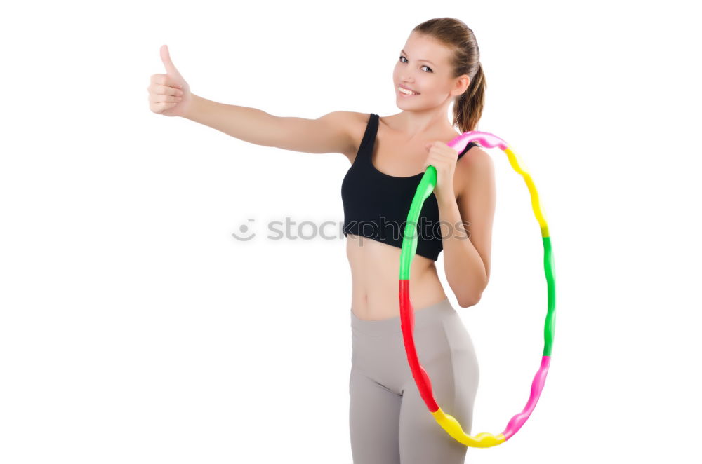 Similar – Image, Stock Photo Young sporty woman doing exercises with a latex band