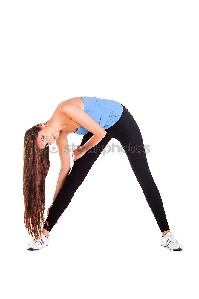 Similar – Image, Stock Photo Young sporty woman doing exercises with a latex band