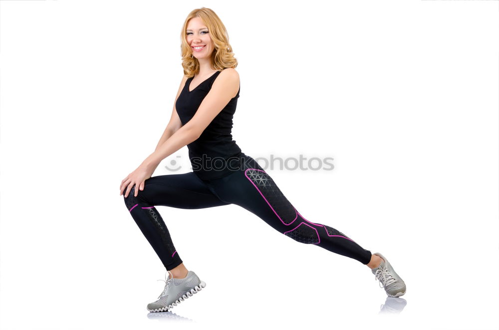 Similar – Image, Stock Photo Young sporty woman doing exercises with a latex band