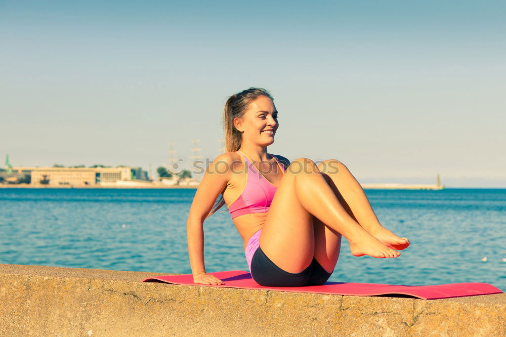 Similar – athletic woman eating an apple