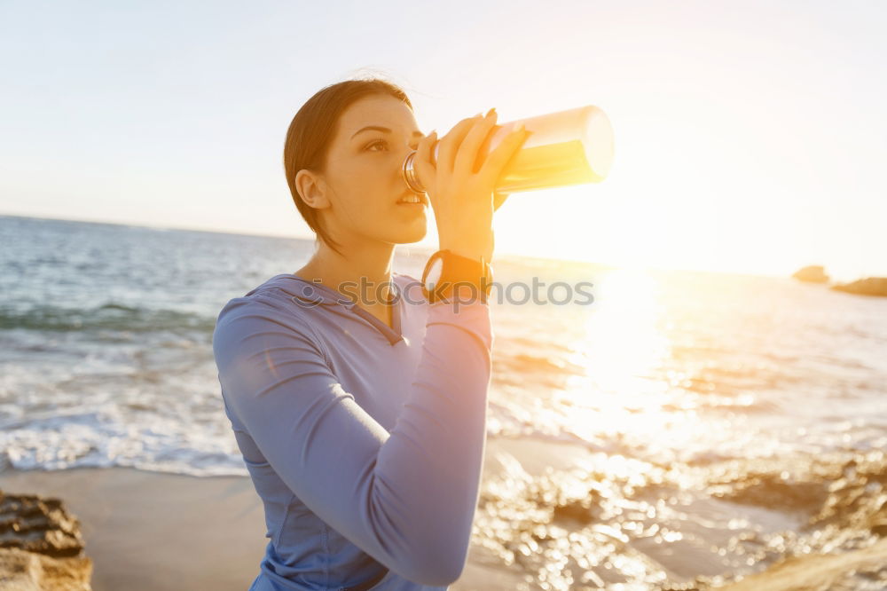 Image, Stock Photo Young woman using a camera to take photo.