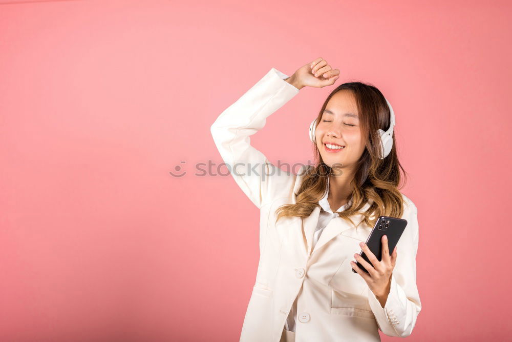 Delighted woman with eyes closed