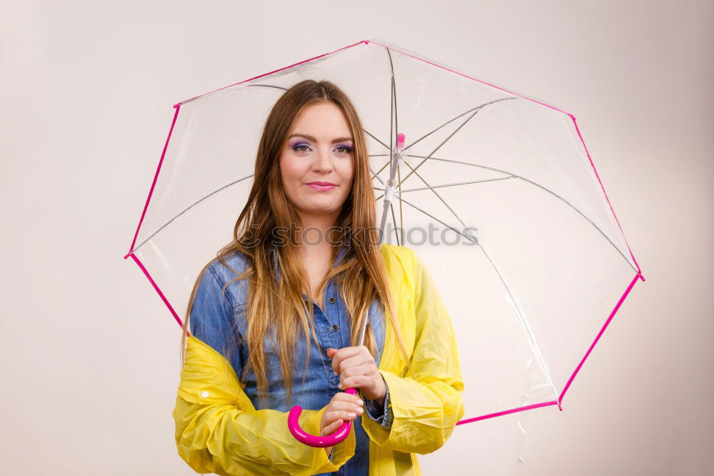 Similar – Young woman with red umbrella red nails and red lipstick