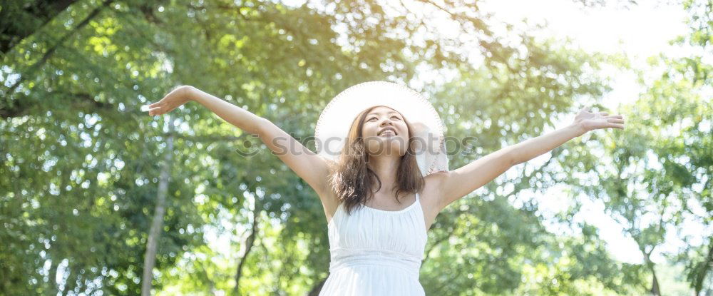 Similar – Image, Stock Photo Portrait of pretty woman smiling in nature