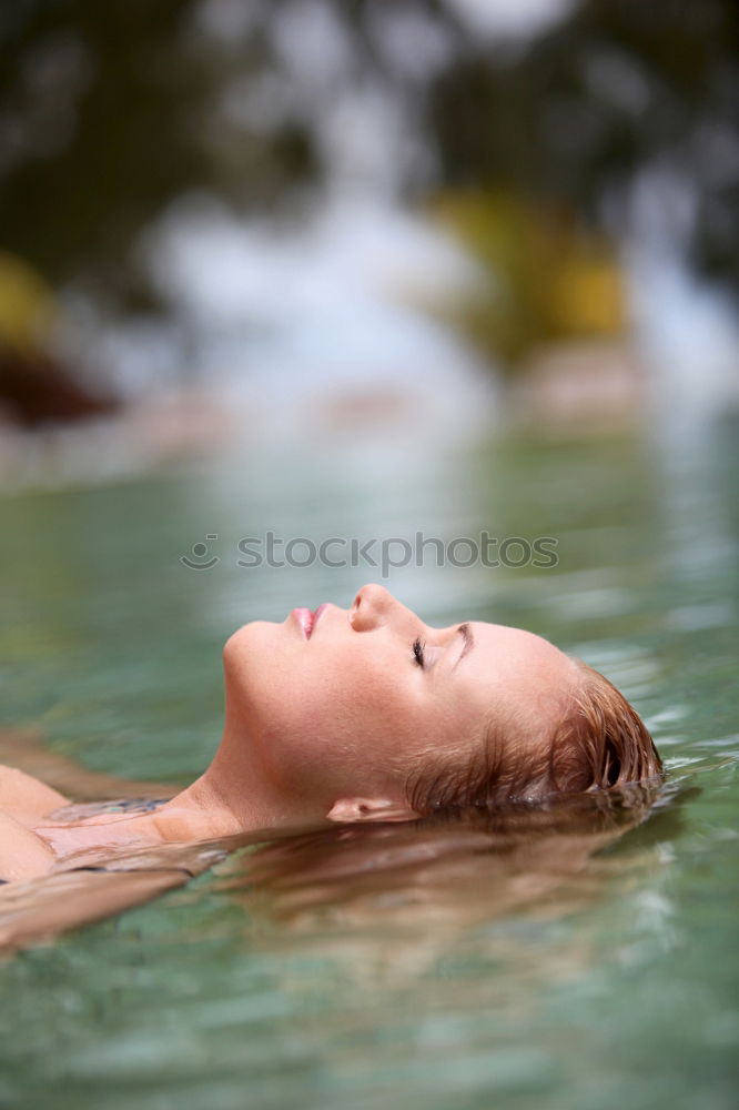 Similar – Image, Stock Photo Woman with closed eyes in water