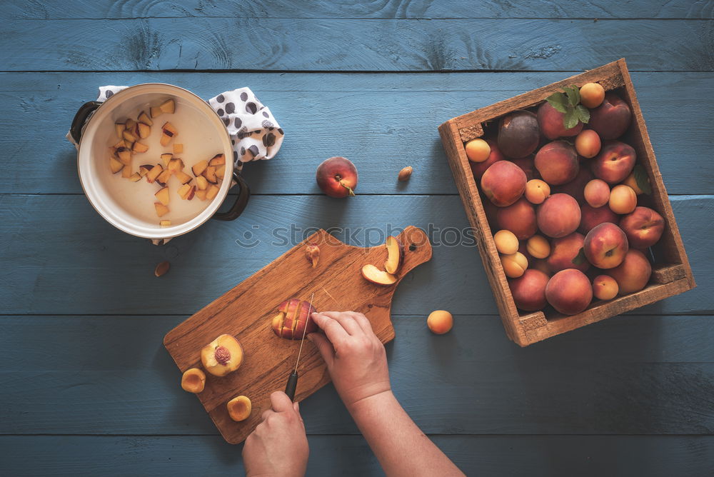 Similar – Image, Stock Photo Preparing and eating a breakfast outdoor