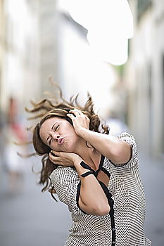 Similar – Afroamerican woman in urban street. Afro hairstyle.