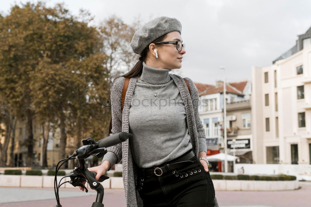 Similar – Image, Stock Photo Smiling happy woman outdoors on a cold winter day