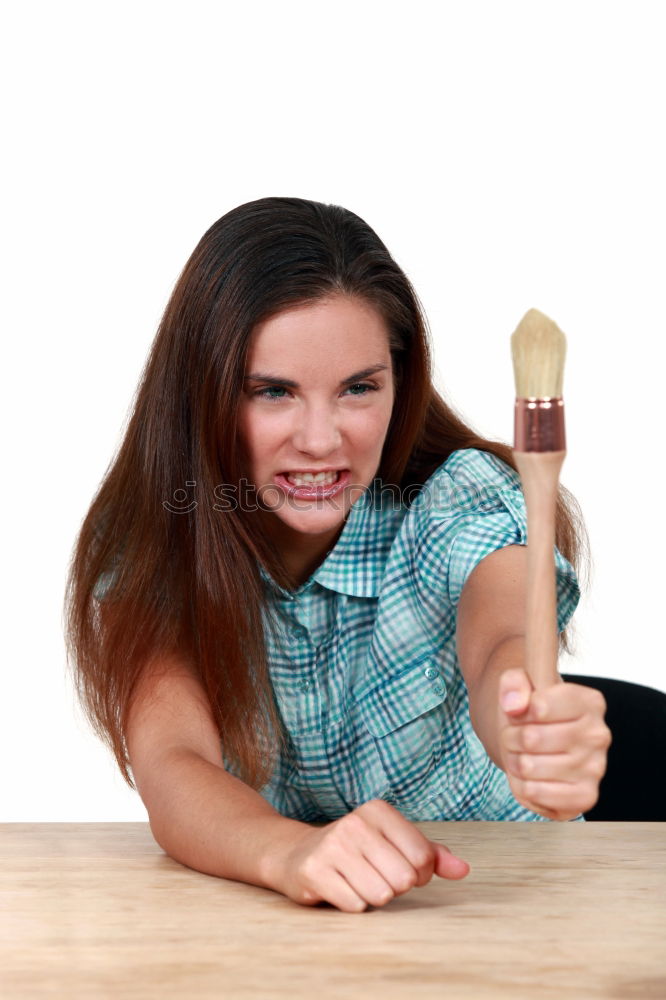 Similar – Woman with hand mirror