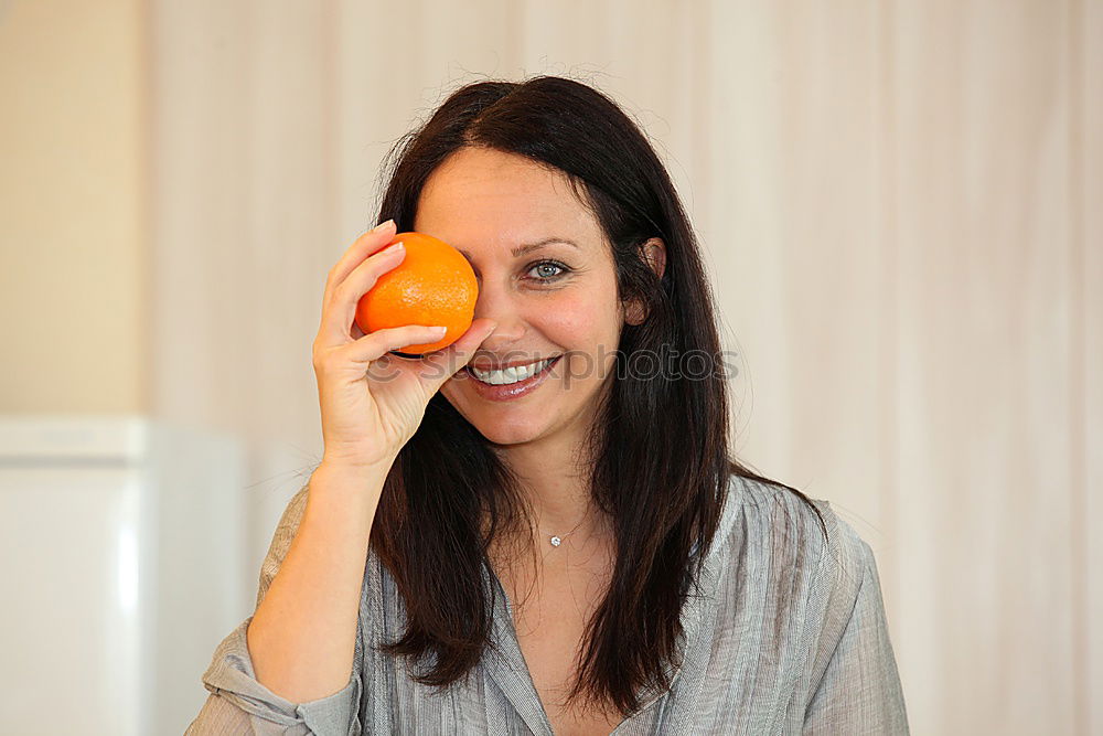 Similar – Image, Stock Photo not so young caucasian smiling woman with rest of watermelon