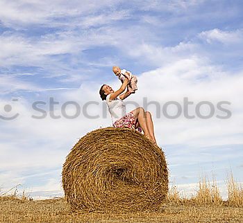 Similar – Image, Stock Photo happy child girl in country style plaid shirt