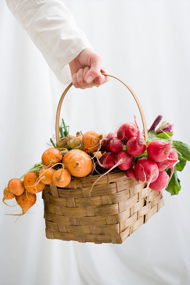 Similar – Spring flowers in white basket