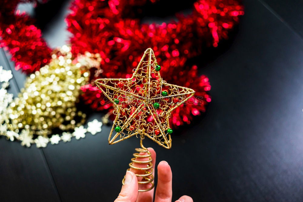 Similar – Image, Stock Photo Red winter star sparkles at Christmas as an advent decoration