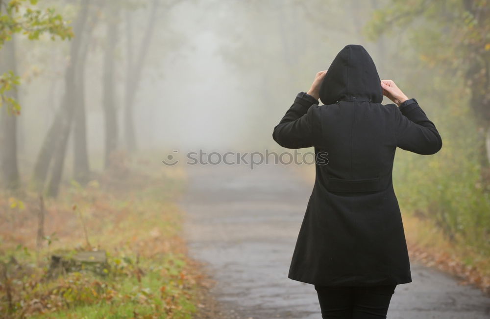 Image, Stock Photo Pedestrian in autumn