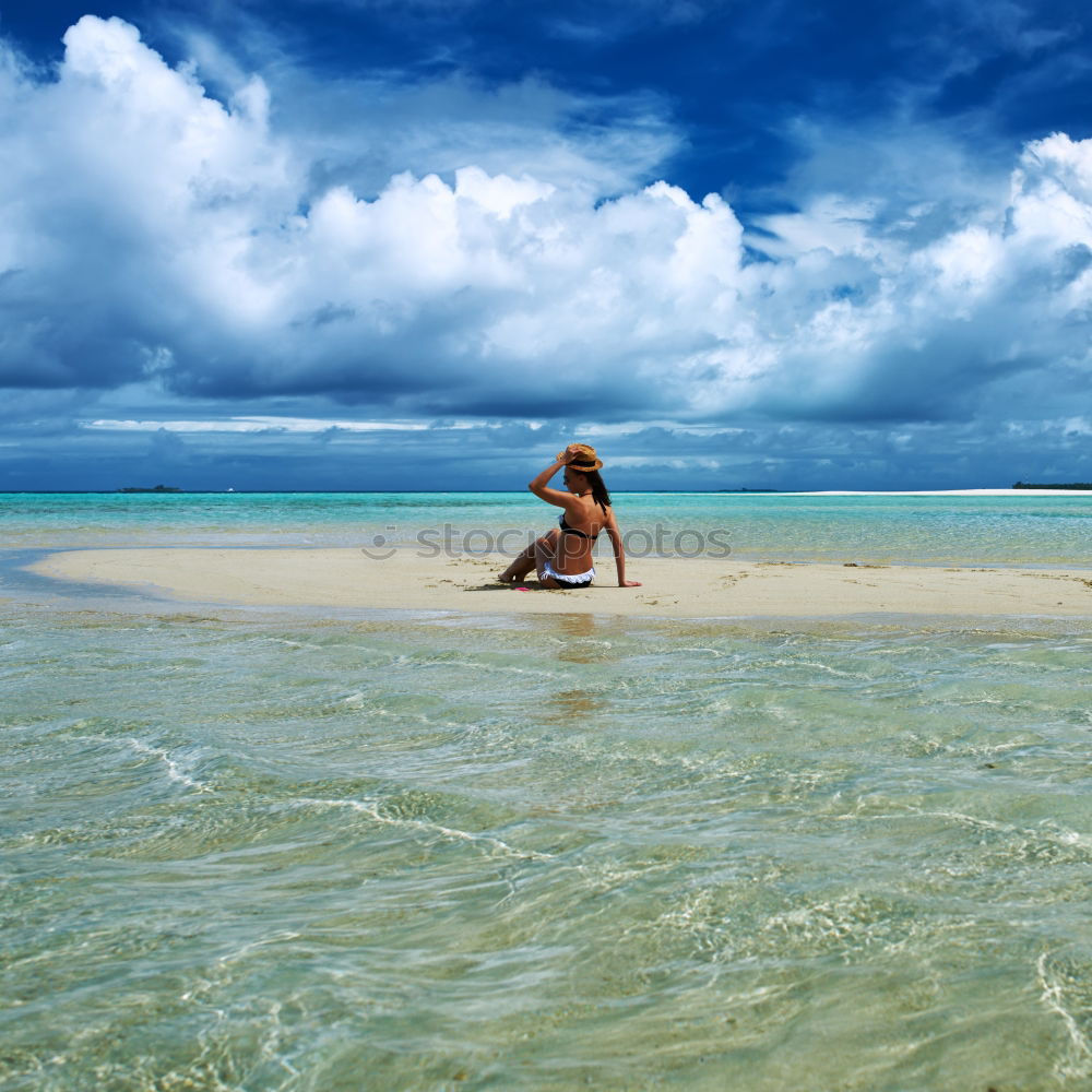 Image, Stock Photo Girl at Bavaro Beaches in Punta Cana, Dominican Republic