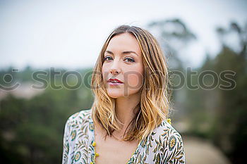 Similar – Image, Stock Photo Woman standing at lake