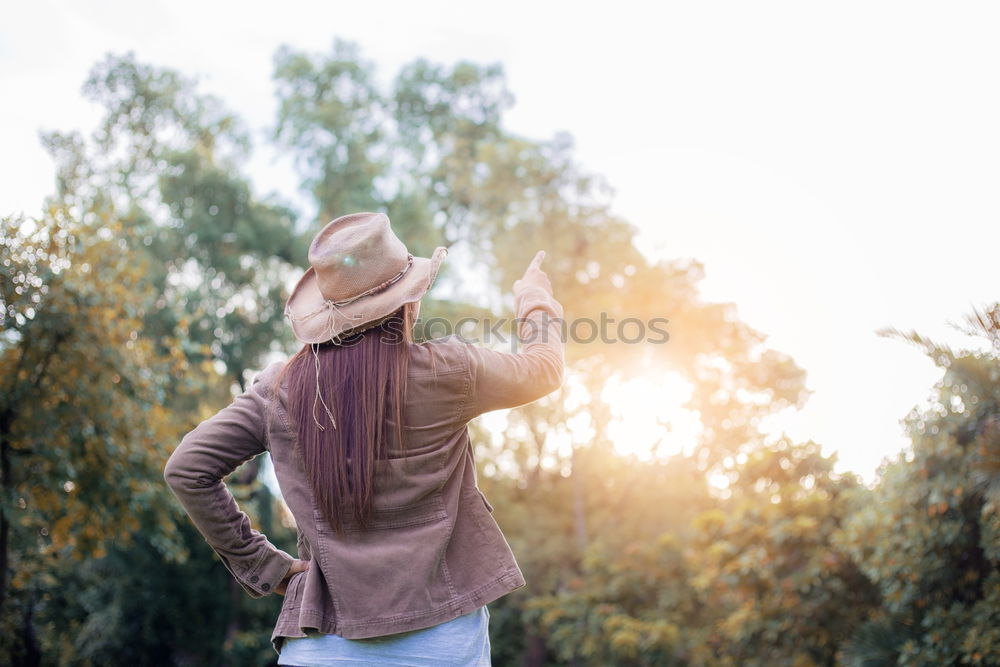 Similar – Image, Stock Photo Back view of woman looking on ocean