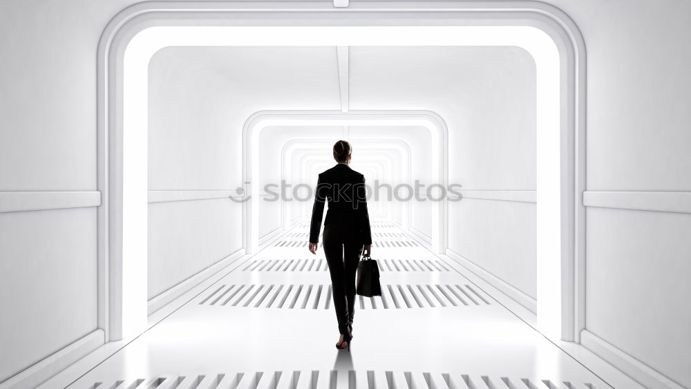 Image, Stock Photo Black on White Human being