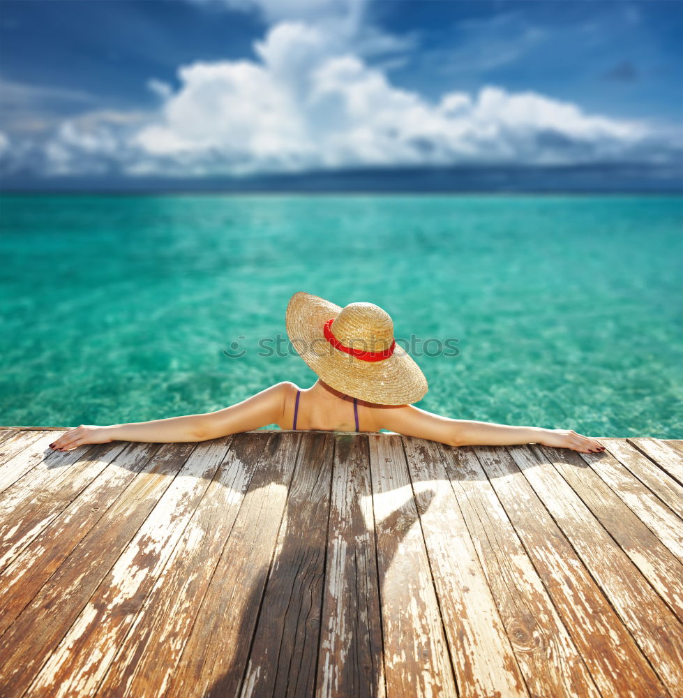 Similar – Image, Stock Photo Round Beach Towel, Hat And Sunglasses In Summer Holiday