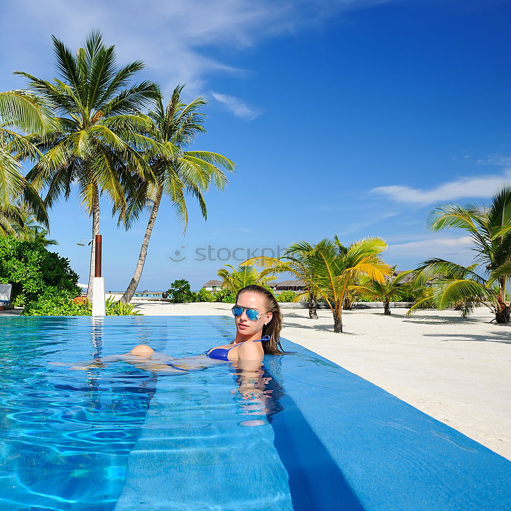 Similar – Maldives island luxury resort swimming pool