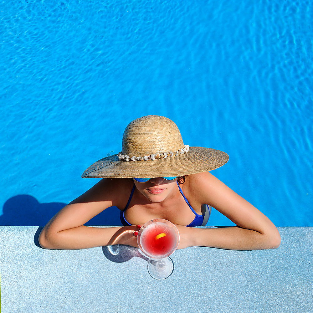 Image, Stock Photo beautiful young woman holding a piece of watermelon