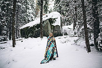 Similar – Image, Stock Photo portrait Young pretty woman enjoying and playing with snow in winter