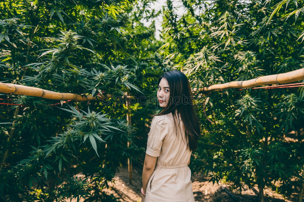 Similar – Image, Stock Photo Woman posing on nature