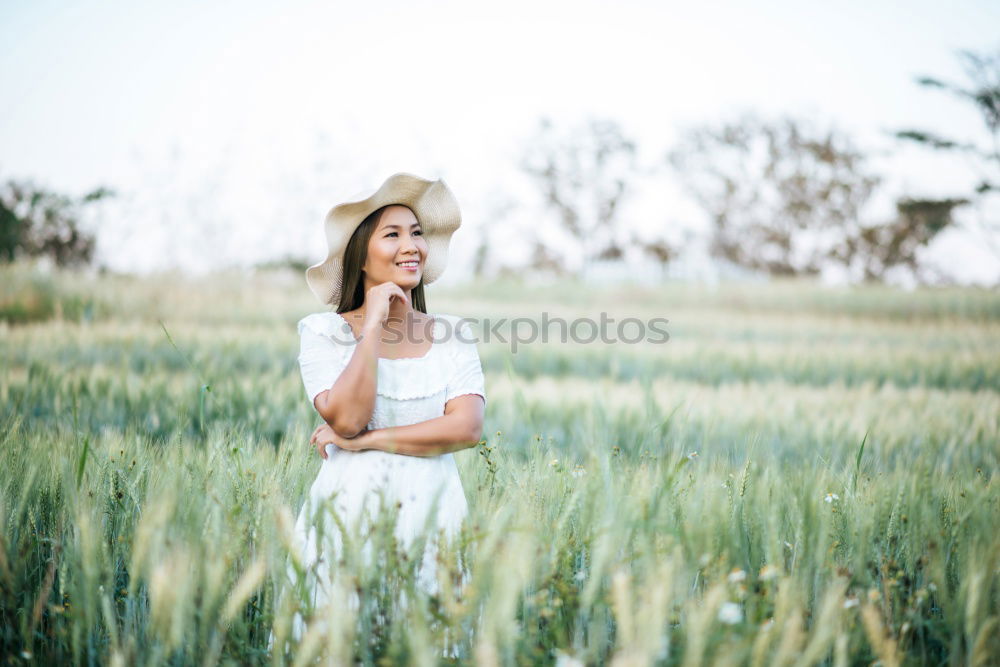 Similar – Image, Stock Photo Happy young woman