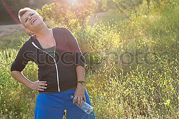 Similar – Image, Stock Photo Happy young woman in nature #1