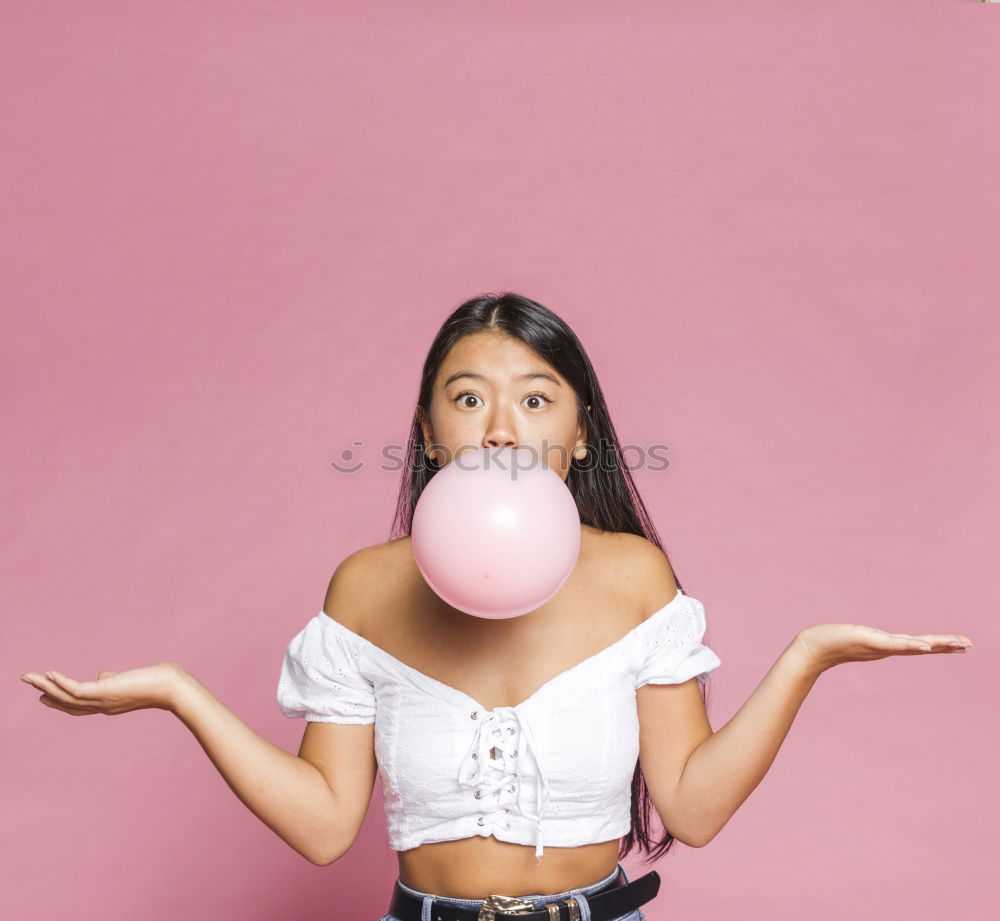 Similar – Image, Stock Photo Young slim girl with a cat pillow over her face