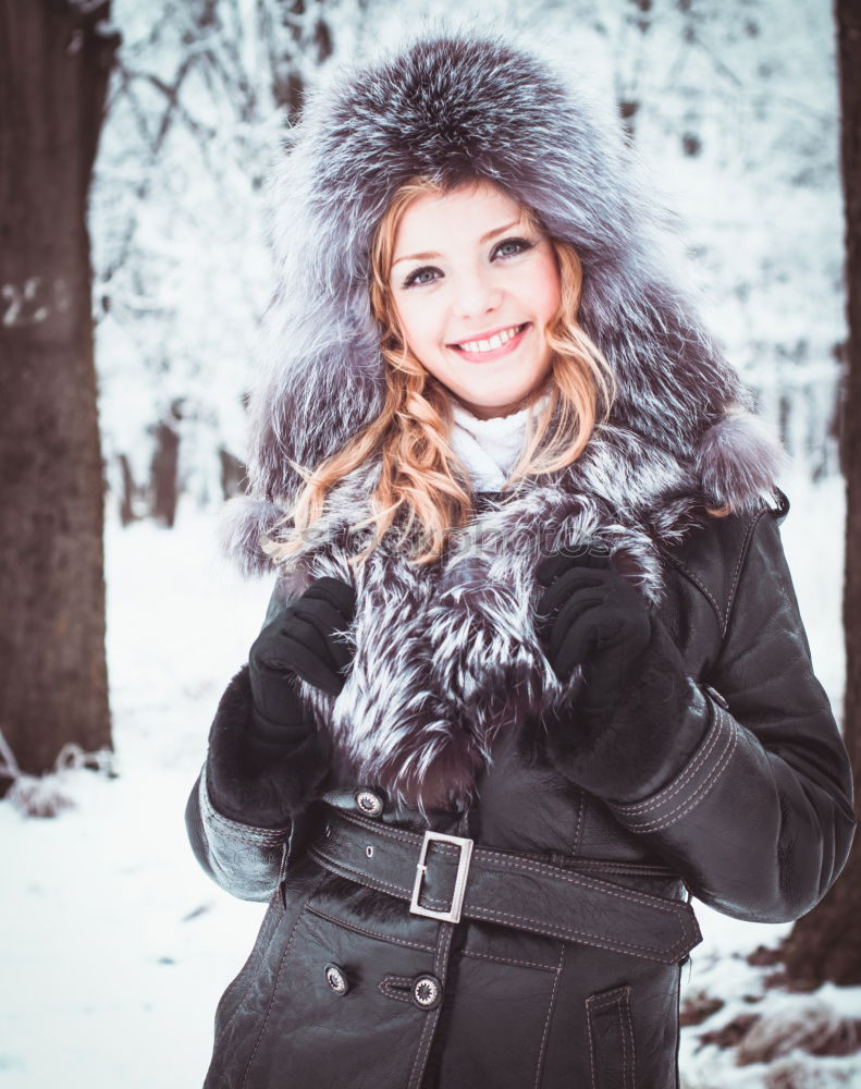 Similar – Image, Stock Photo blond woman in winter fashion