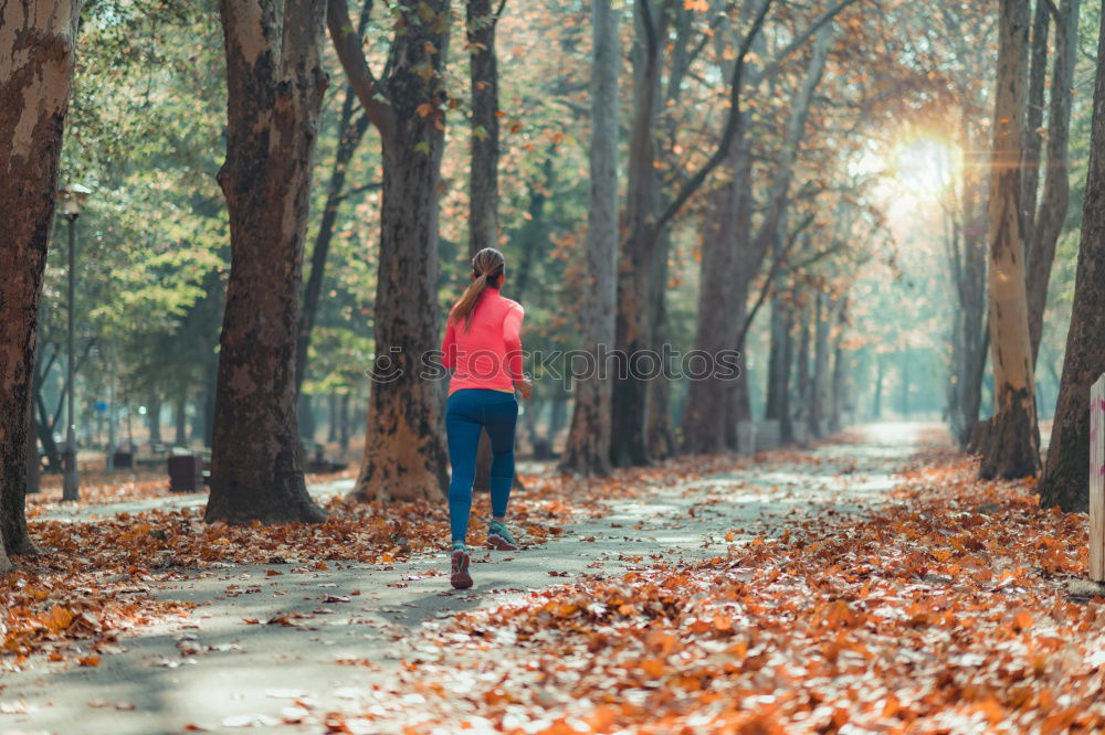 Similar – Image, Stock Photo Woman strolling on empty winter road