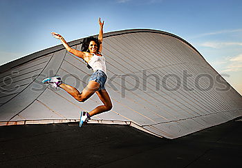 Similar – Image, Stock Photo Fitness woman doing skipping workout with jump rope