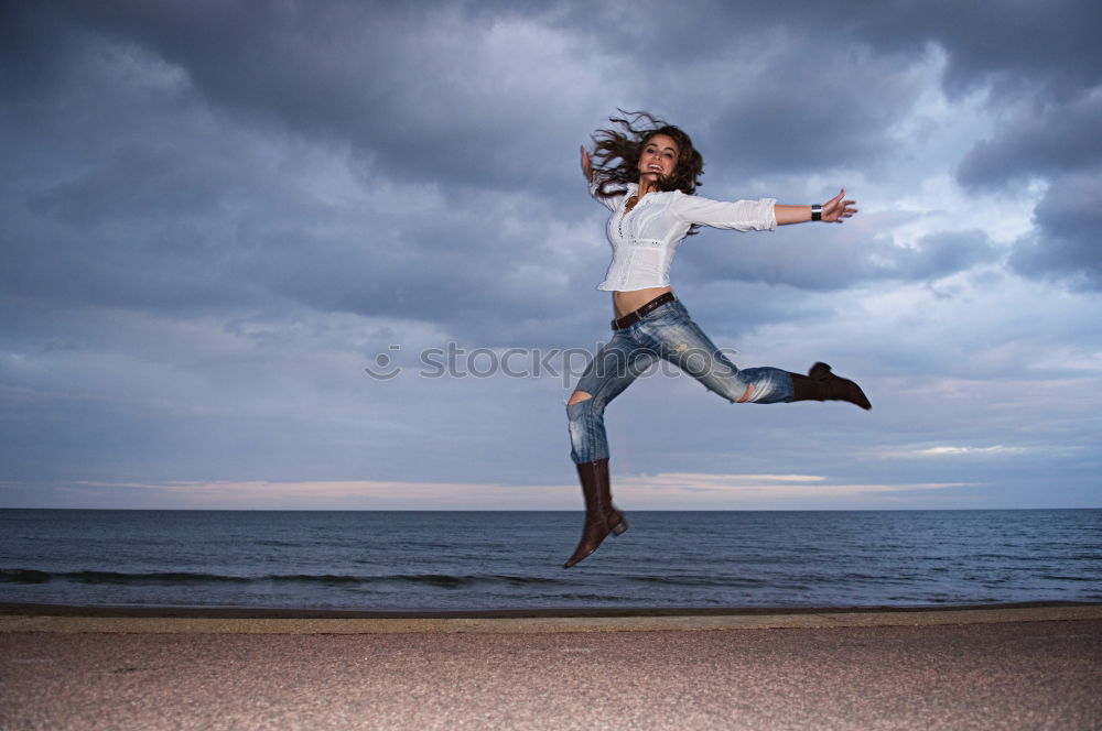 Similar – Image, Stock Photo Curly woman posing in city