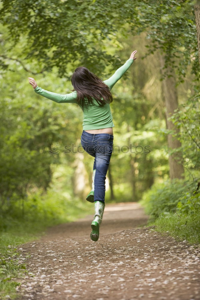 Similar – Image, Stock Photo happy kid girl exploring summer forest