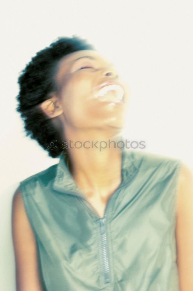 Similar – Happy young black woman surrounded by flowers