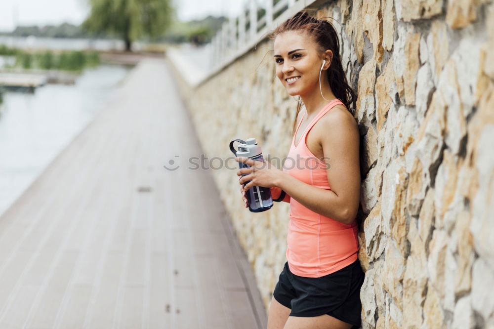 Similar – Image, Stock Photo feamle runner portrait